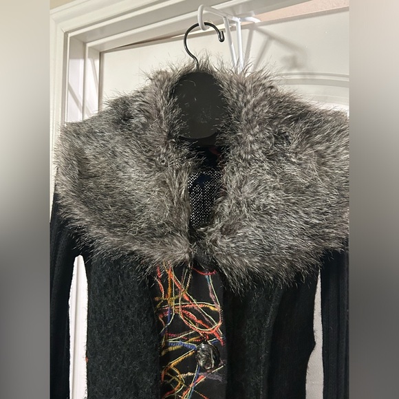 Anthro Griffolie Paris Mohair Sweater Coat Size 2 (S) - Picture 3 of 12